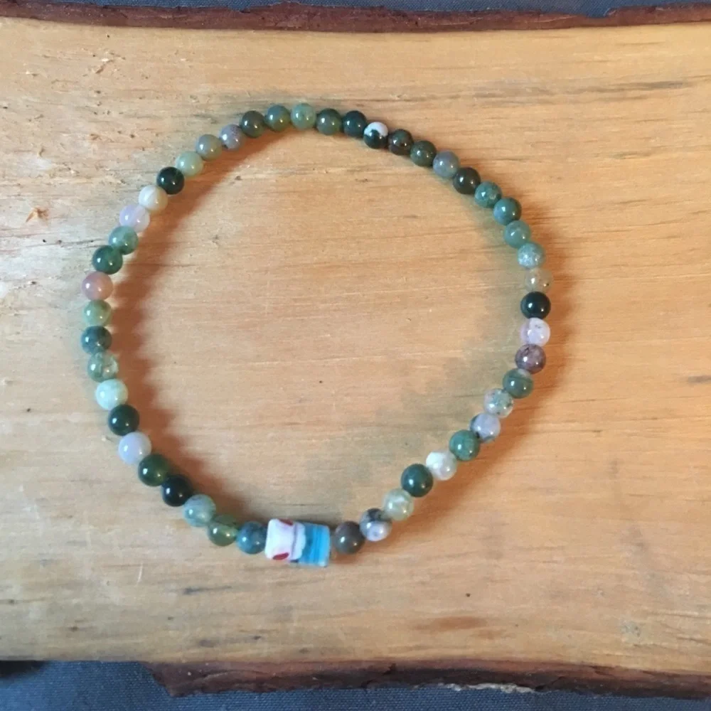 ❇️💚fancy jasper semiprecious mini bracelet